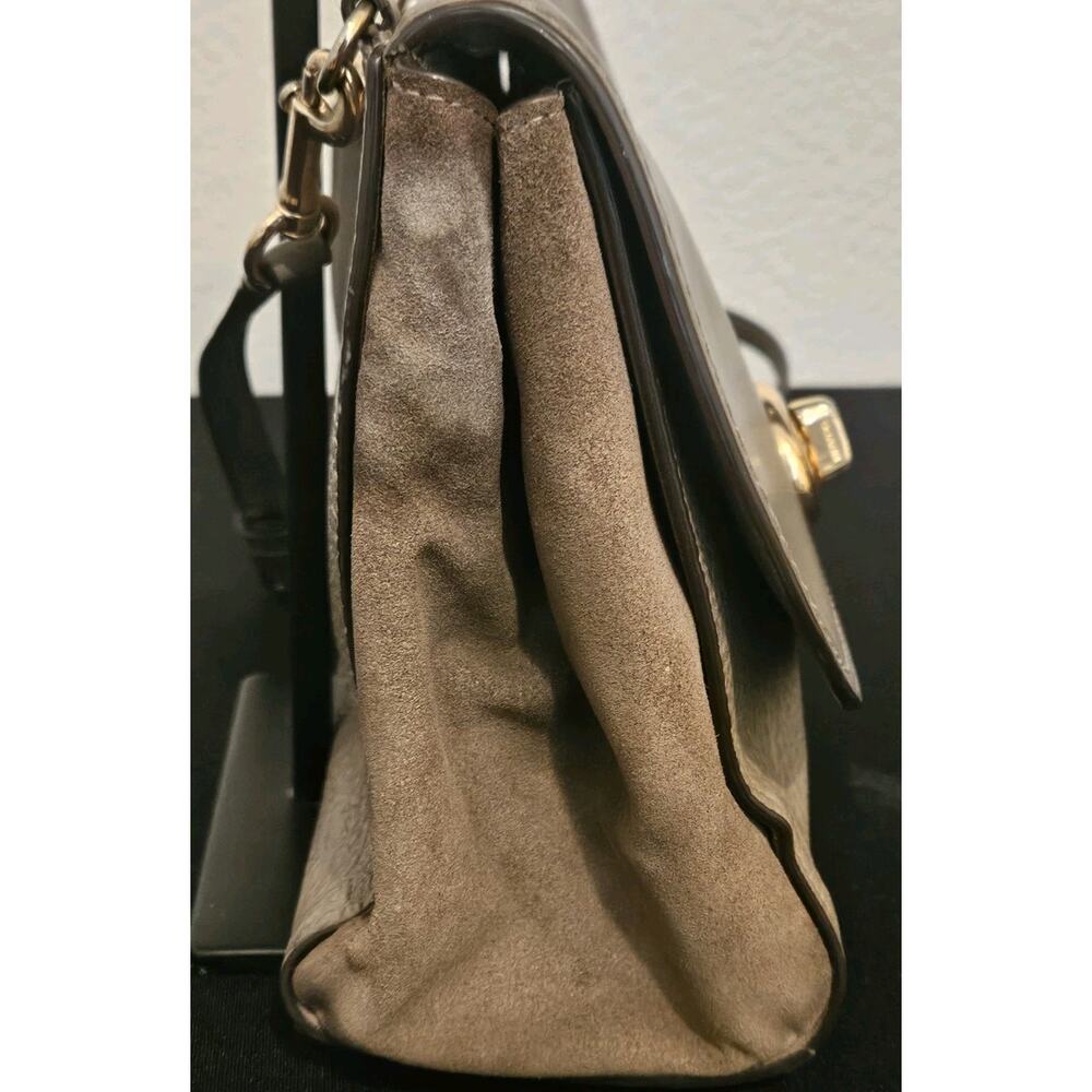 COACH Faye F22348 Taupe Mixed Leather Suede Handbag 10x8x4 *read - Picture 8 of 16